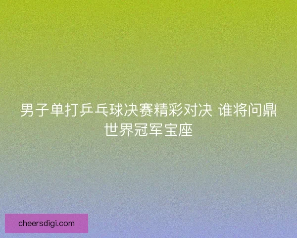 男子单打乒乓球决赛精彩对决 谁将问鼎世界冠军宝座